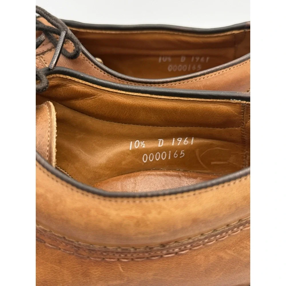 Allen Edmonds Wilbert Split Toe Derby Brown Leather Shoes 10.5D USA